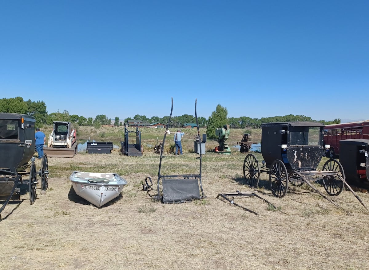 Buggies, boat and machinery for sale at Amish auction
