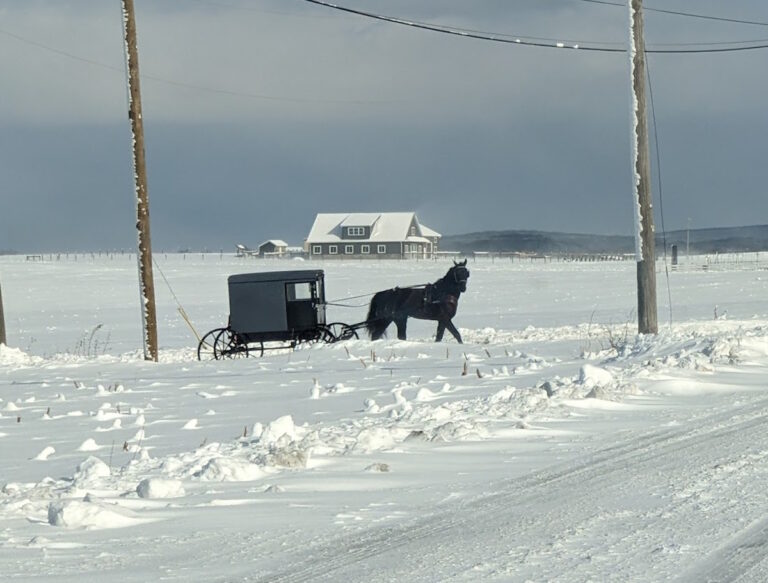 Scenes From Snowy Lancaster County – And A Peek Inside Amish Church (23 Photos)