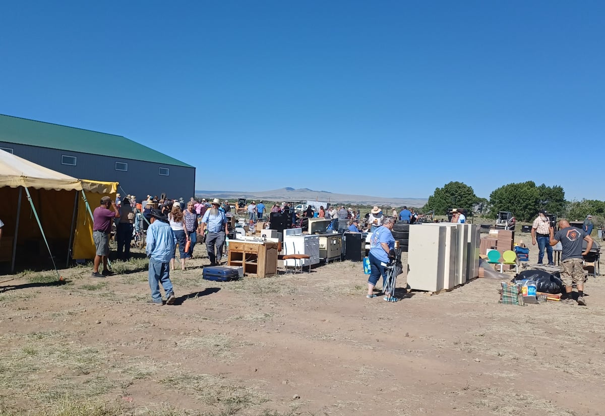 Amish auction grounds in Colorado's San Luis Valley