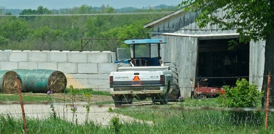 Garnett, Kansas Amish tractor and trailer