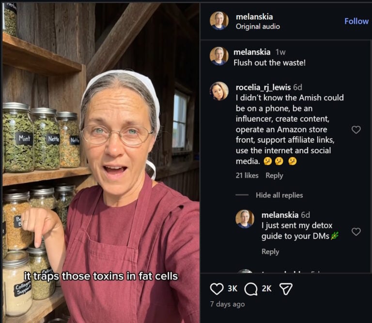 Amish Instagram Influencer “Melanskia” Isn’t Real — But 300,000 People Follow Her Health Advice