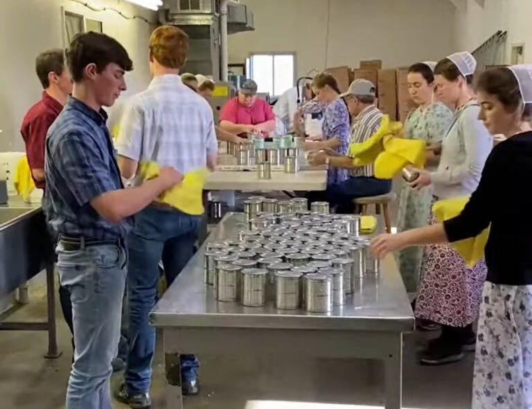 Amish, Mennonites & Others Come Together To Can 80,000 Pounds Of Chicken For Charity