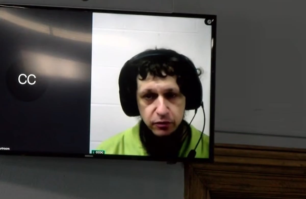 Sam Shetler Video Court Appearance — Cooper County Sam Shetler appears via video feed at court hearing in Boonville, Missouri